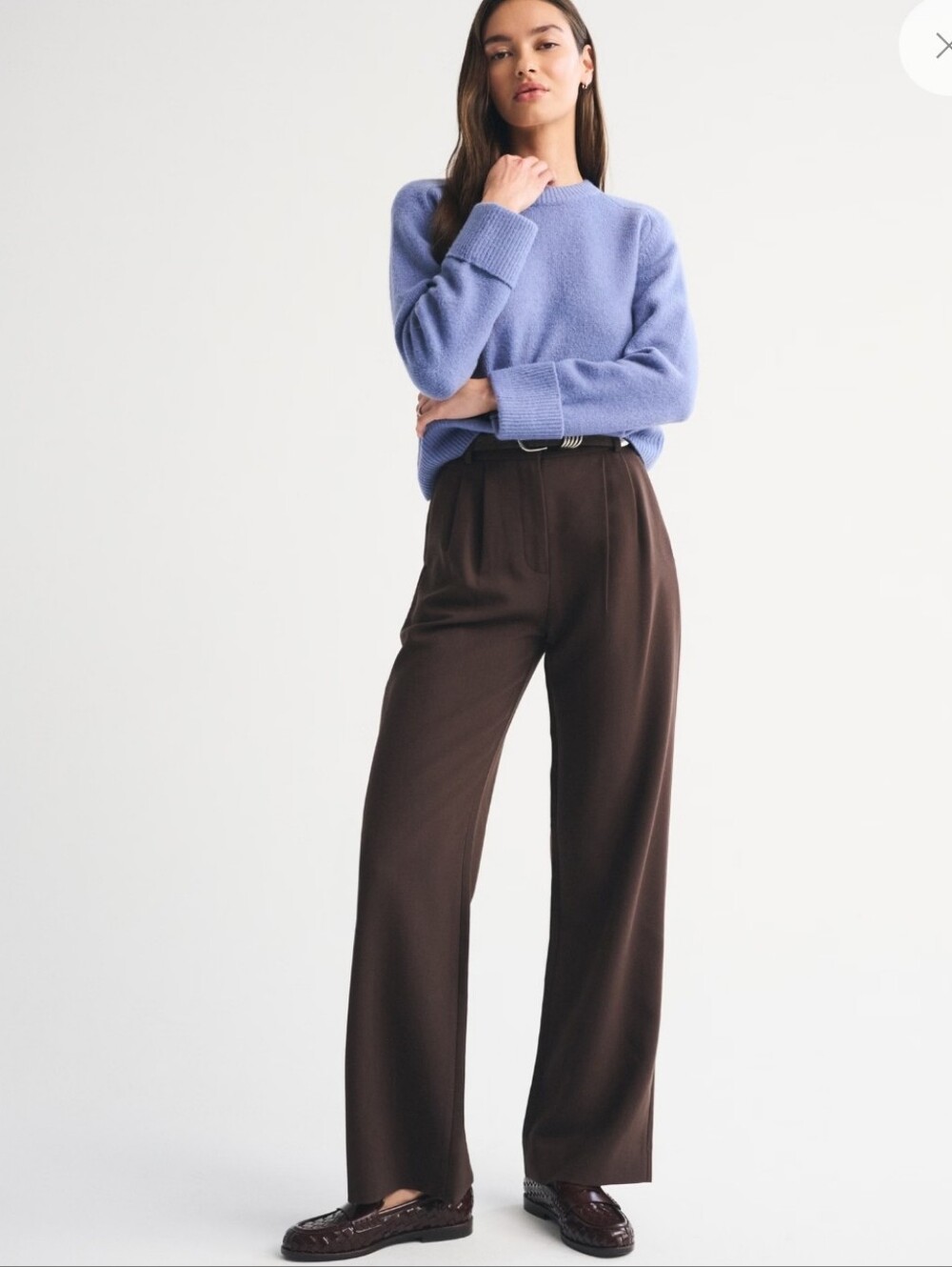 Abercombie & Fitch Sloane Tailored Wide Leg Pant Sz 30 NWOT Dark Coffee Brown